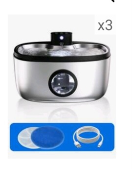 Rechargeable Stainless Steel Pet Water Fountain - Bilde 2